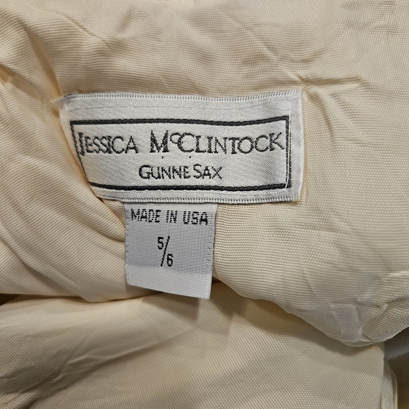 Vintage Jessica McClintock Gunne Sax Yellow Maxi Dress Size 5/6 Small - Picture 8 of 10